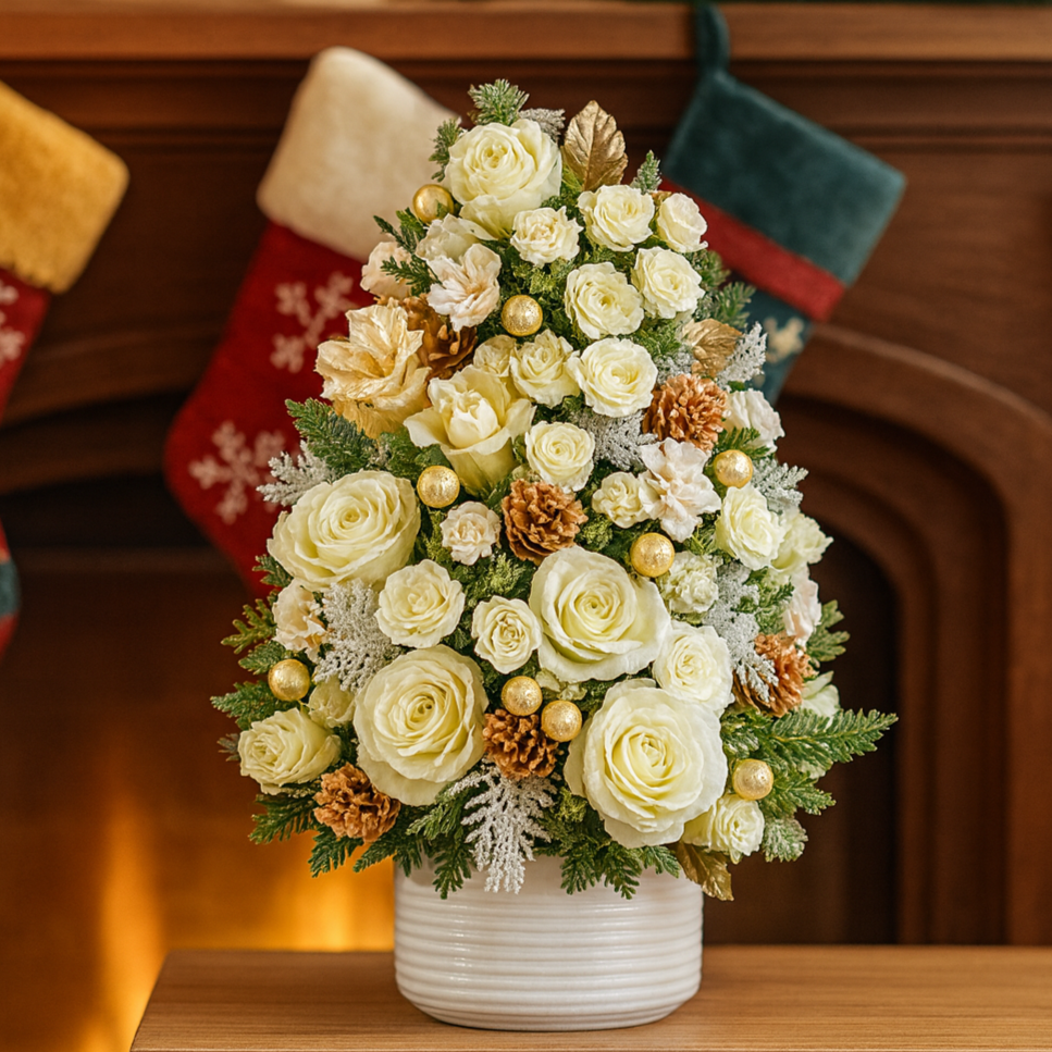 Winter Gold Rose Tree