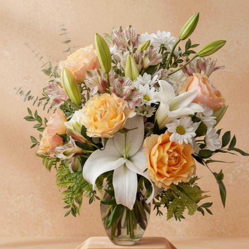 Peach &amp; White Serenity Bouquet