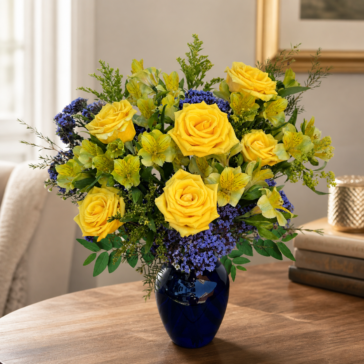 Sunlit Yellow Rose Vase