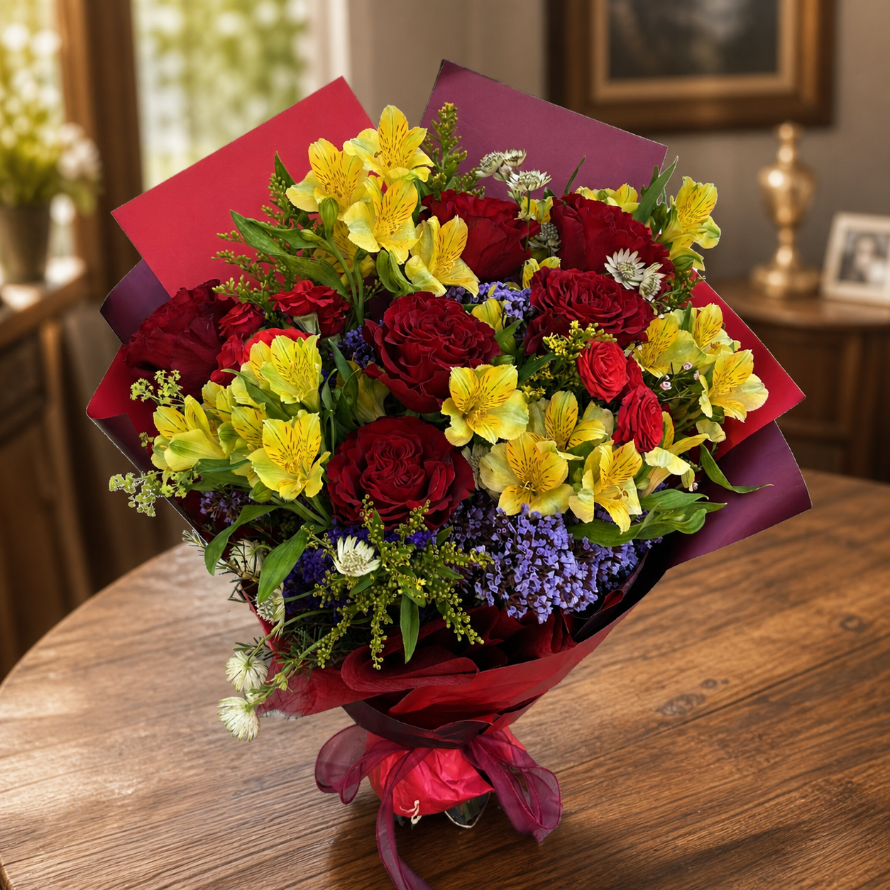 Ruby Sunshine Hand-Tied Bouquet